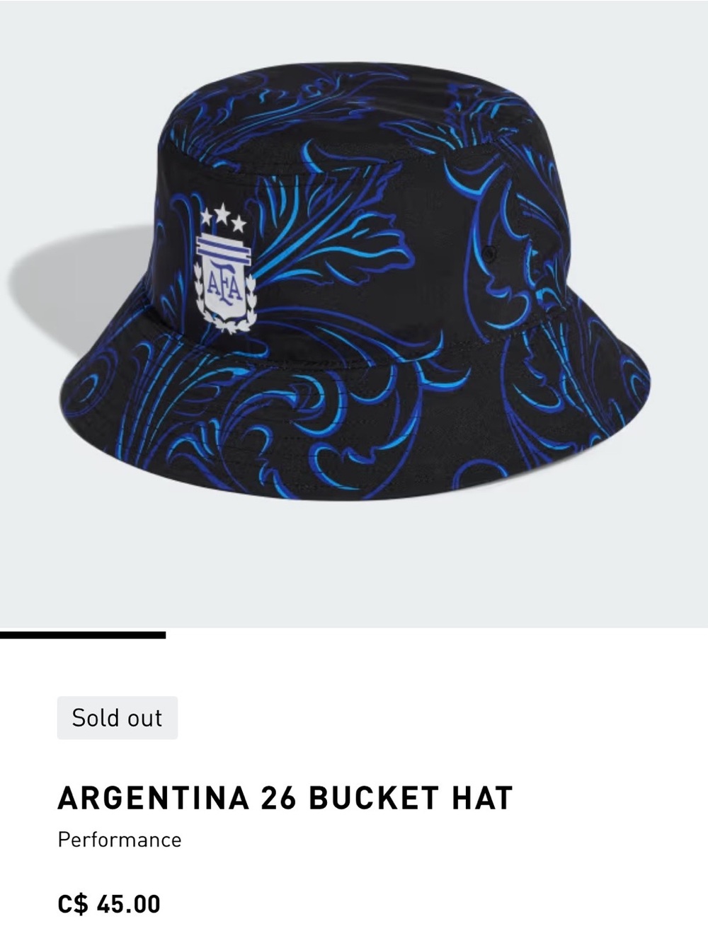 BNWT Argentina 26 Bucket Hat